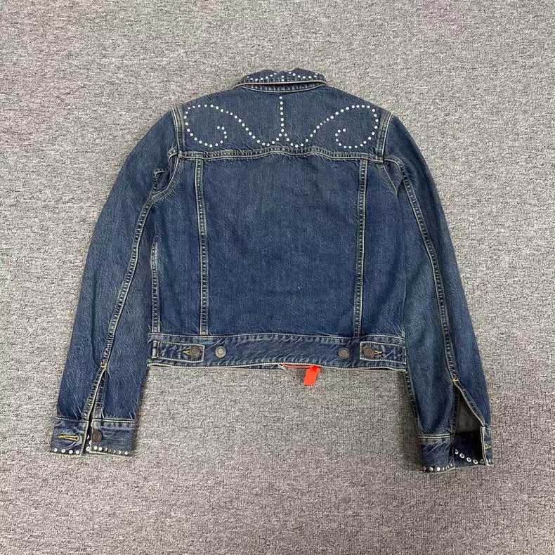YSL Studded Denim Jacket Medium Size