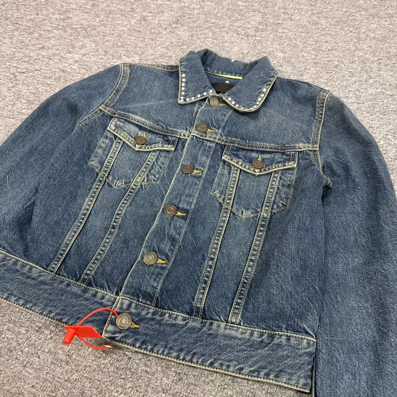 YSL Studded Denim Jacket Medium Size