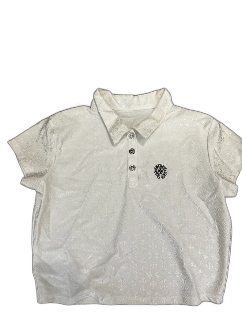 Chrome Hearts White Polo Tennis Shirt