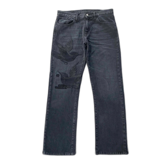 Gucci Hummingbird Patch Denim Pants-zp