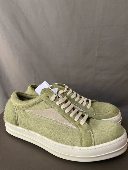 Rick Owens Green Pony Hair Sneakers-yf