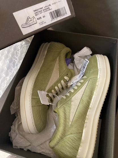 Rick Owens Green Pony Hair Sneakers-yf