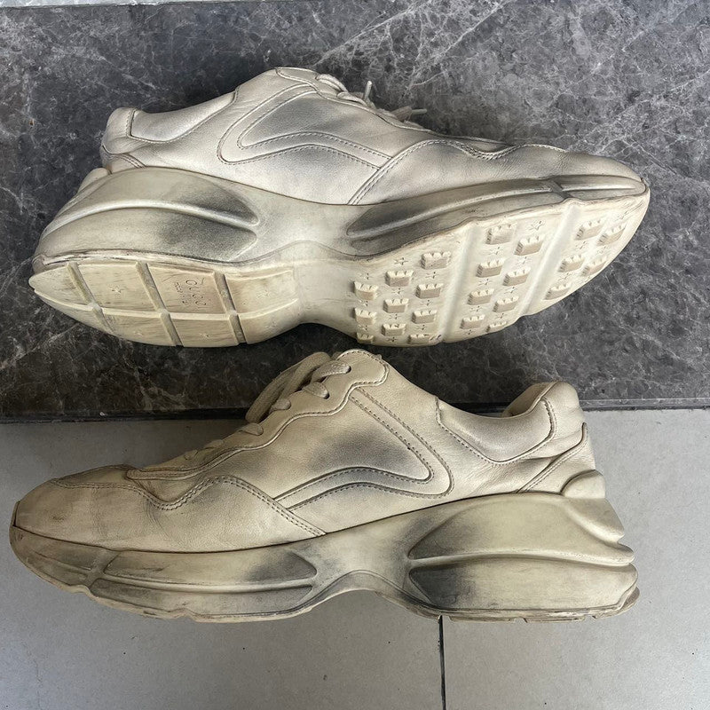 Gucci Rhyton Leather Lip Print Casual Sneakers 0079