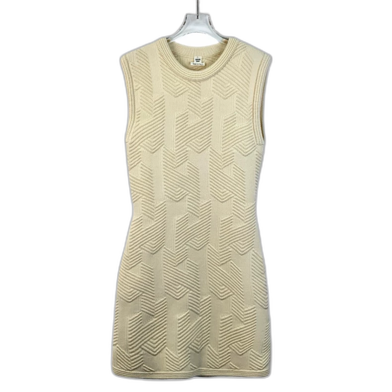 Hermes Beige Sleeveless Knit Dress