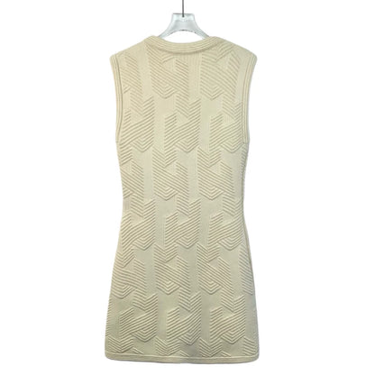 Hermes Beige Sleeveless Knit Dress