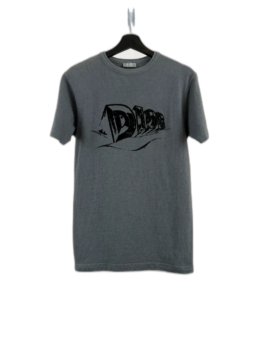 Grey Logo Short Sleeve T-Shirt by Dior