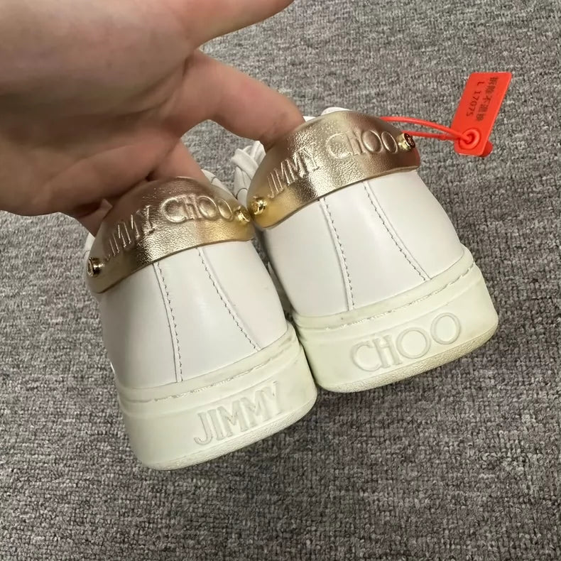 Jimmy Choo White Pearl Sneakers Size 36.5
