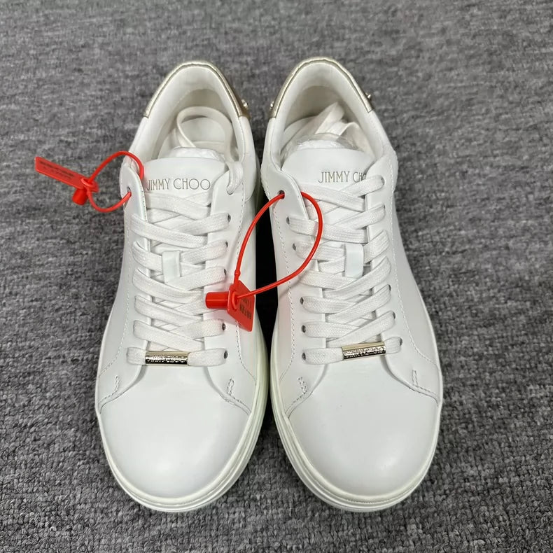 Jimmy Choo White Pearl Sneakers Size 36.5