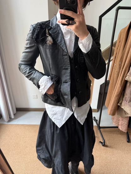 Comme des Garcons Heart Patch Leather Blazer