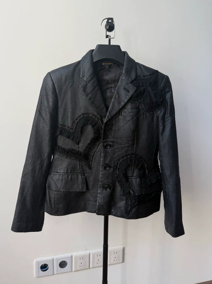 Comme des Garcons Heart Patch Leather Blazer