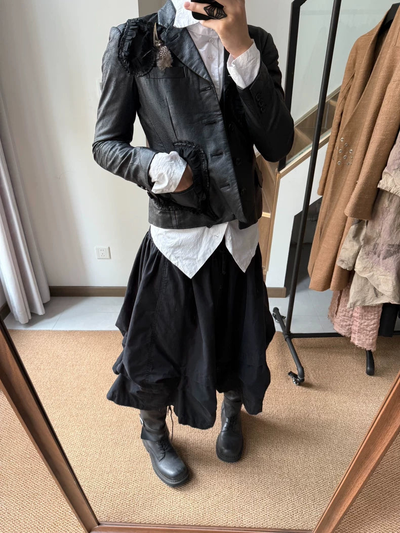 Comme des Garcons Heart Patch Leather Blazer