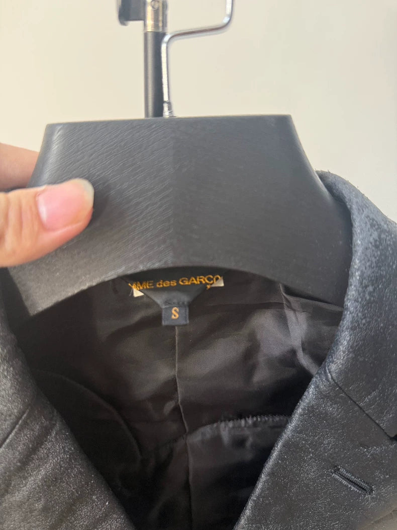 Comme des Garcons Heart Patch Leather Blazer