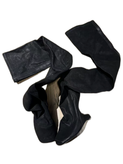 Rick Owens Suede Knee High Boots