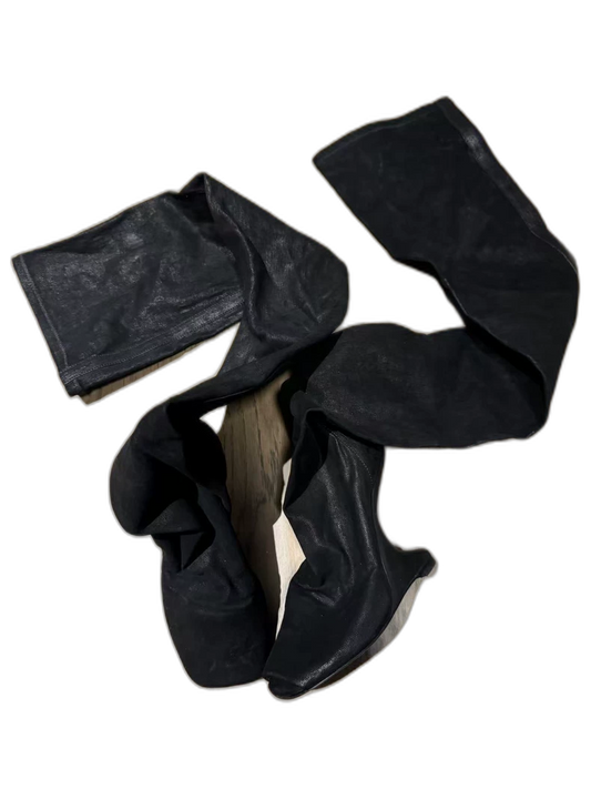 Rick Owens Suede Knee High Boots