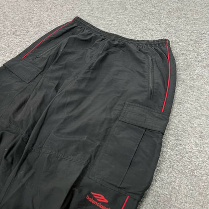 Balenciaga 3B Black Red Sports Pants