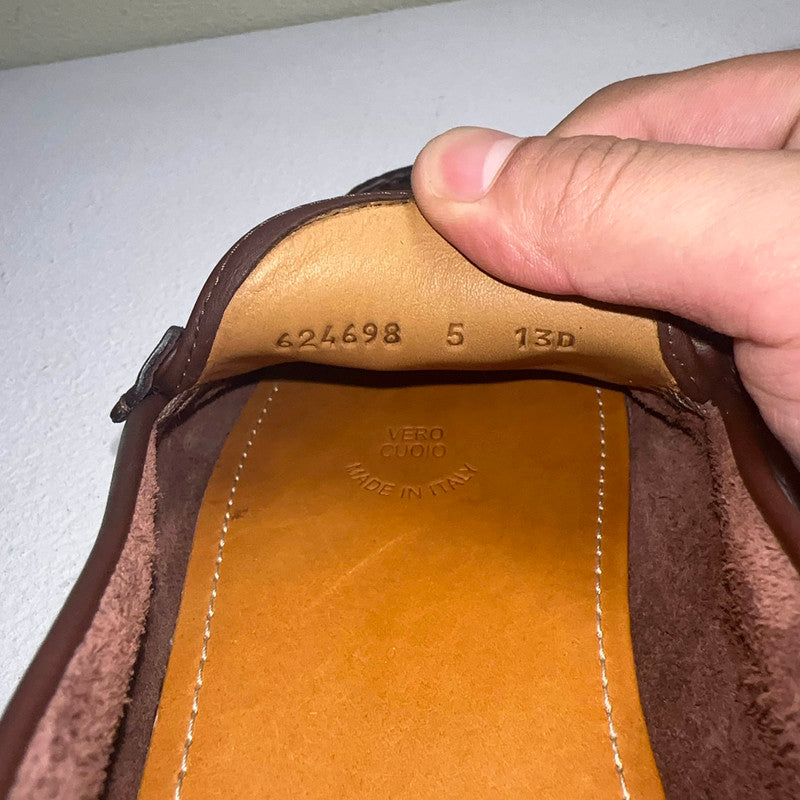 Gucci Brown Leather Horsebit Casual Shoes for Men 0079