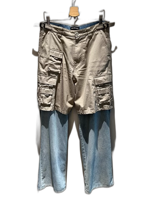 Balenciaga Mixed Cargo Jeans Pants