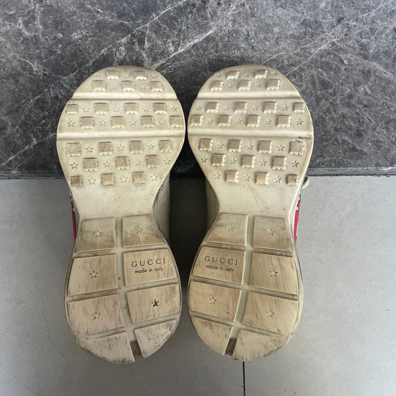 Gucci Rhyton Leather Lip Print Casual Sneakers 0079