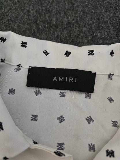 Amiri Men's Silk Short Sleeve Logo Shirt-yf