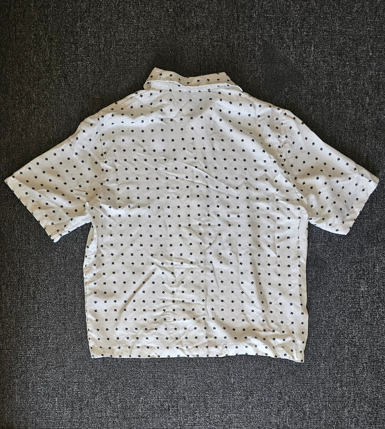 Amiri Men's Silk Short Sleeve Logo Shirt-yf