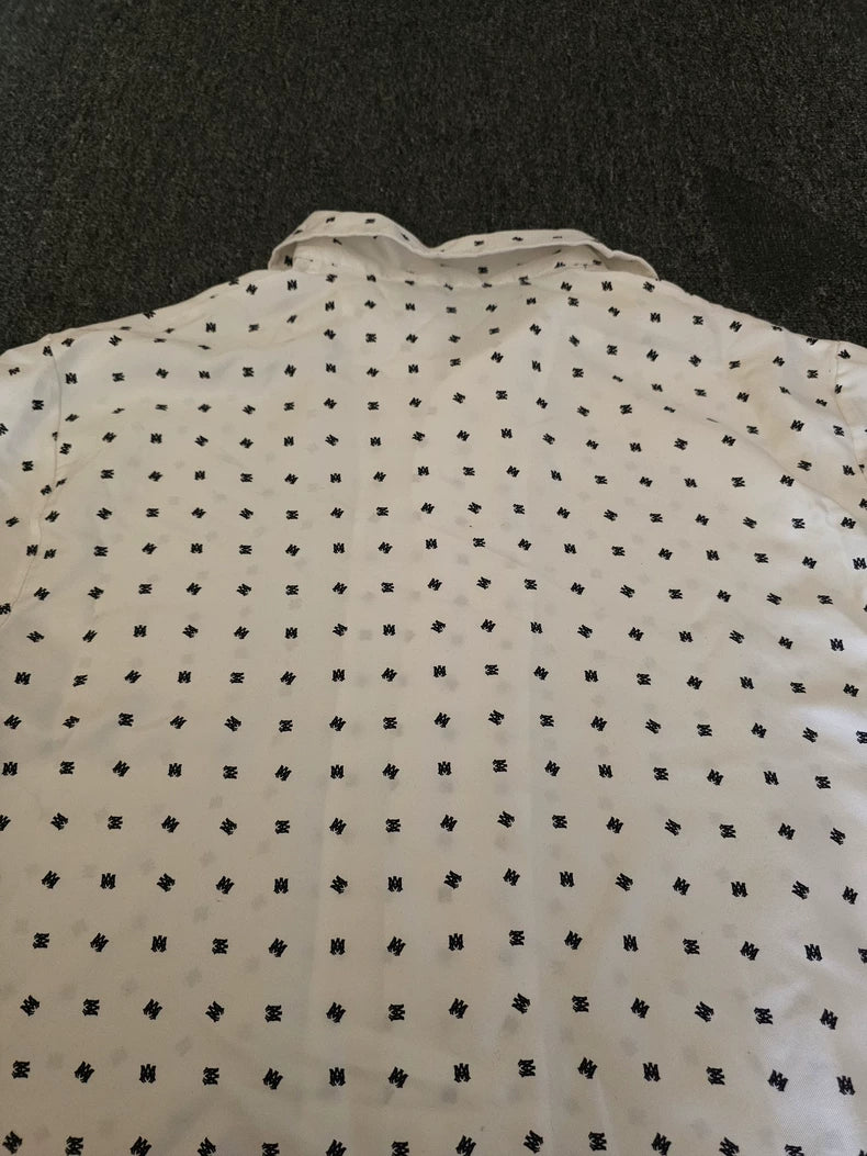 Amiri Men's Silk Short Sleeve Logo Shirt-yf