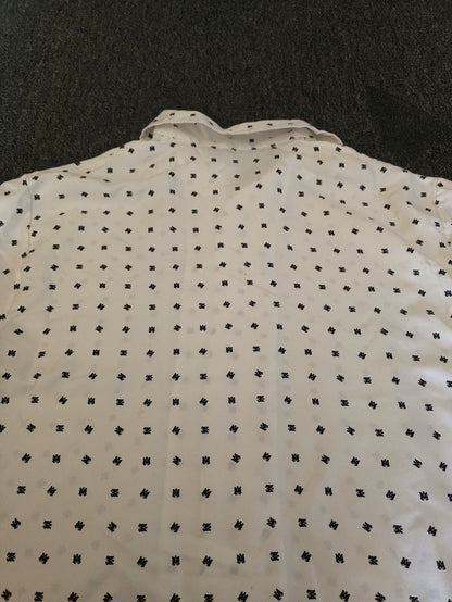 Amiri Men's Silk Short Sleeve Logo Shirt-yf