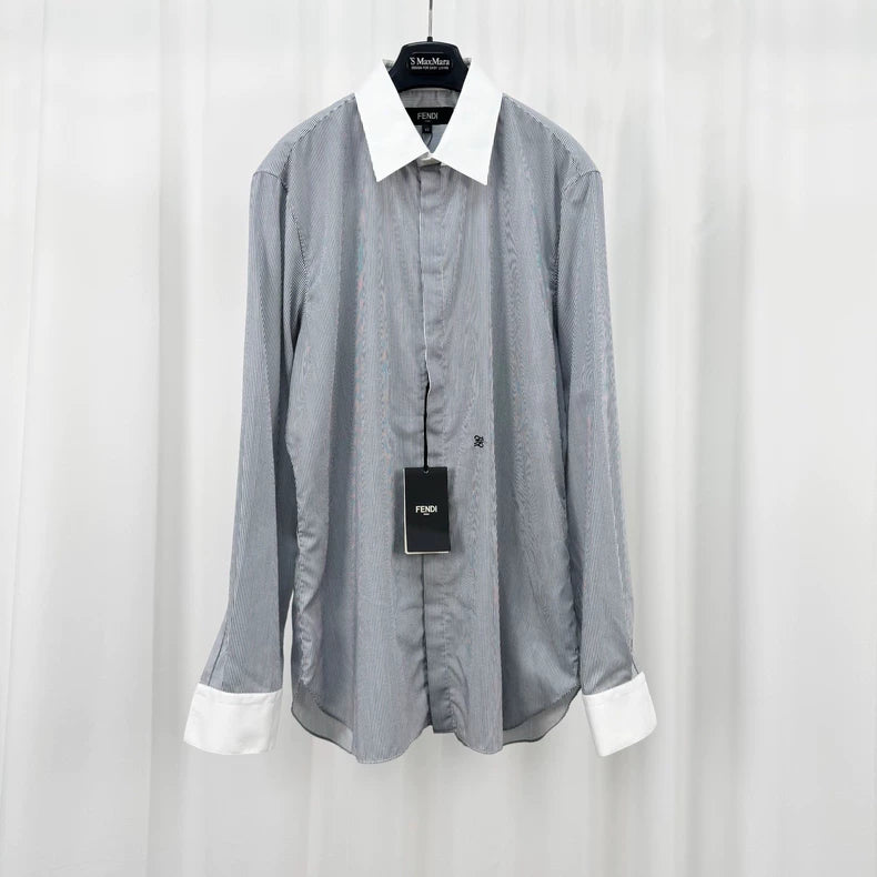 Fendi Embroidered Stripe Button-Up Shirt-yf