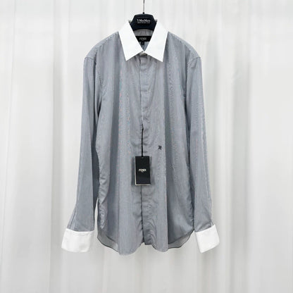 Fendi Embroidered Stripe Button-Up Shirt-yf