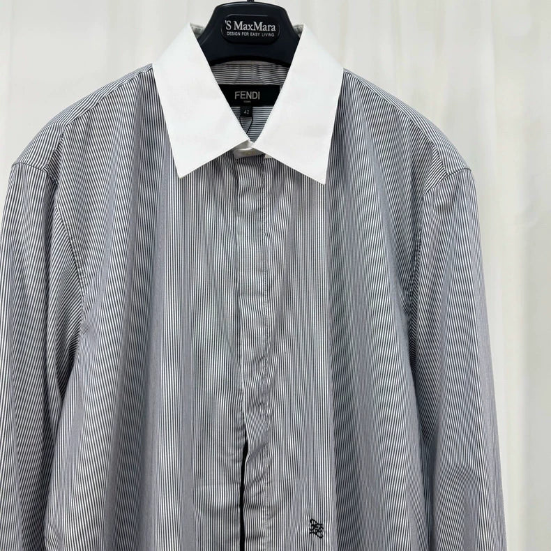 Fendi Embroidered Stripe Button-Up Shirt-yf