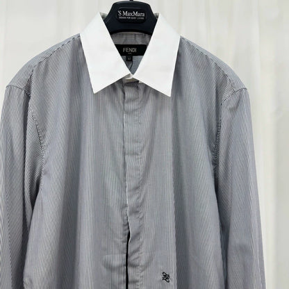 Fendi Embroidered Stripe Button-Up Shirt-yf