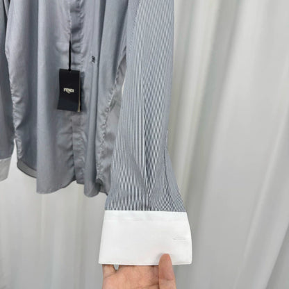Fendi Embroidered Stripe Button-Up Shirt-yf
