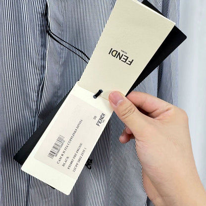 Fendi Embroidered Stripe Button-Up Shirt-yf