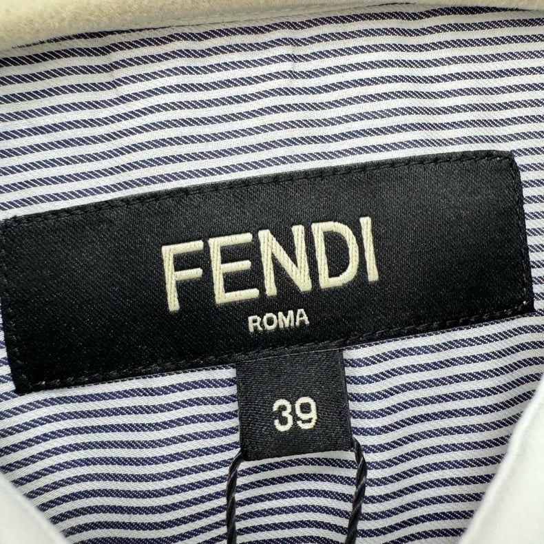 Fendi Embroidered Stripe Button-Up Shirt-yf