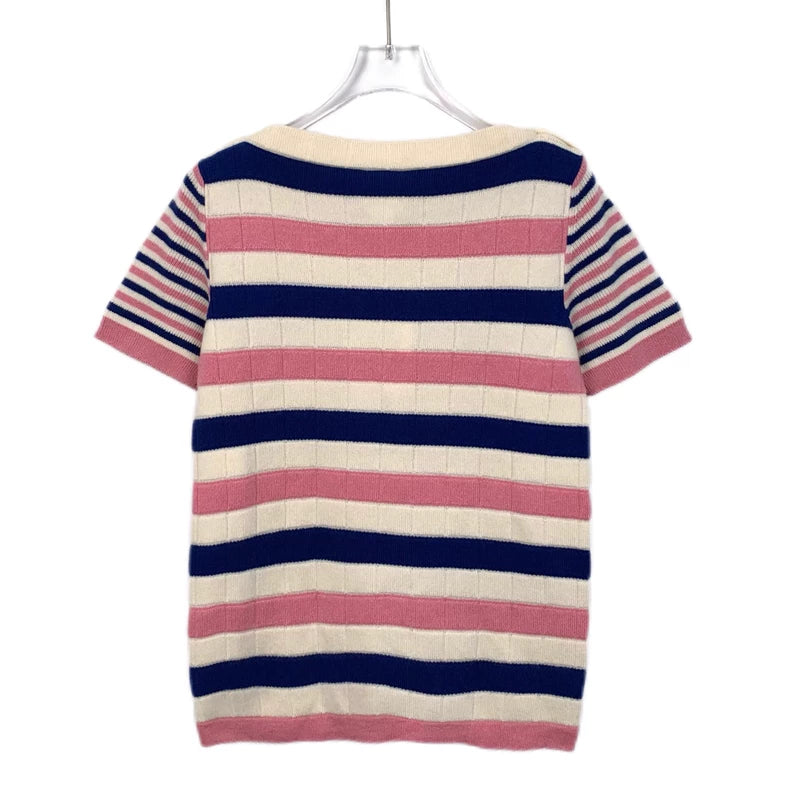 Chanel Colorful Stripe Cashmere Knit Top