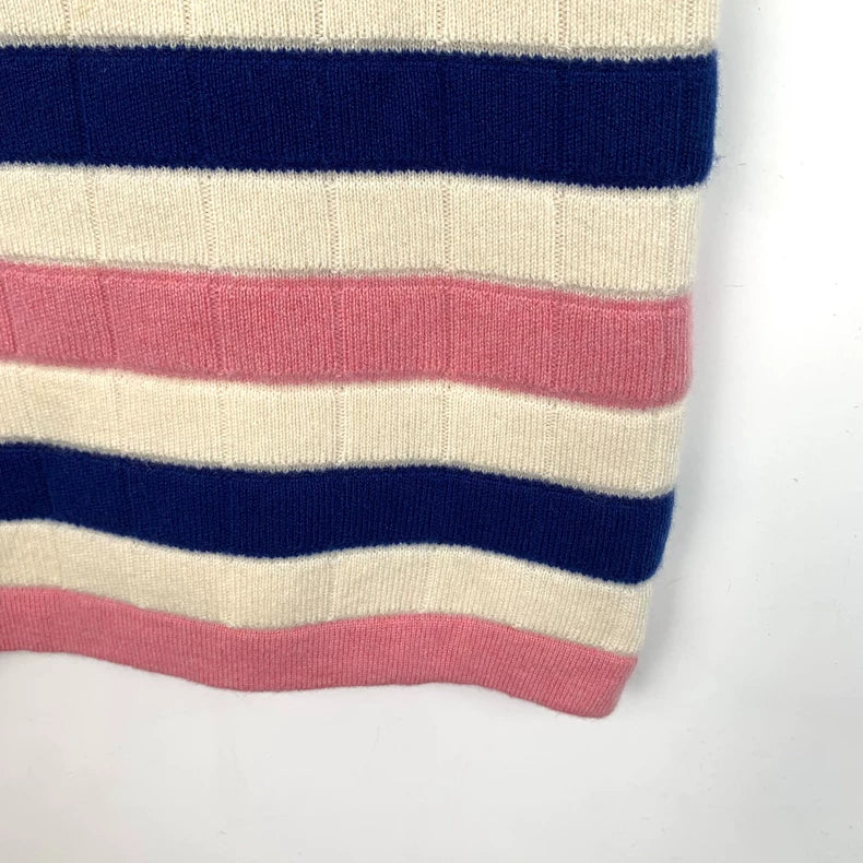 Chanel Colorful Stripe Cashmere Knit Top