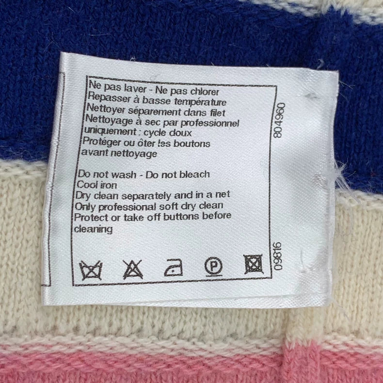 Chanel Colorful Stripe Cashmere Knit Top