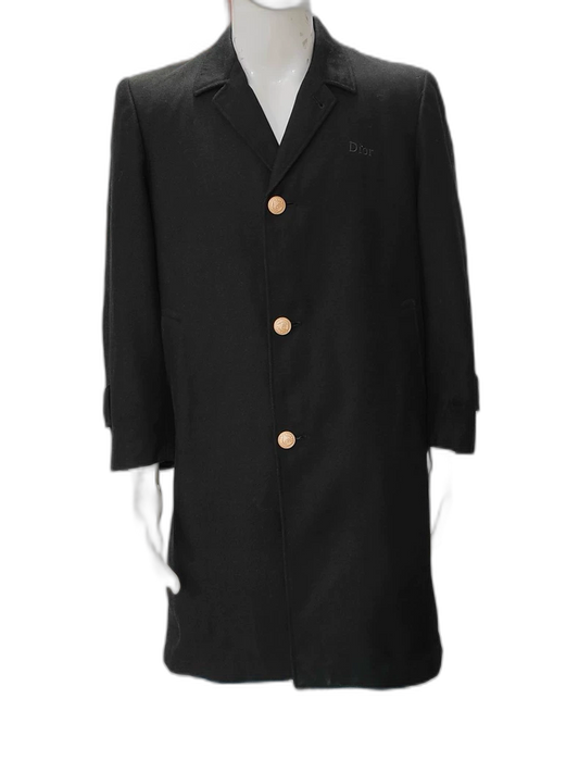 Classic Black Dior Wool Overcoat
