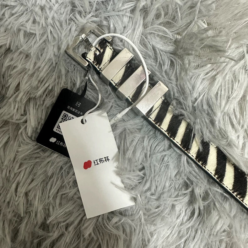 Saint Laurent Zebra Print Belt