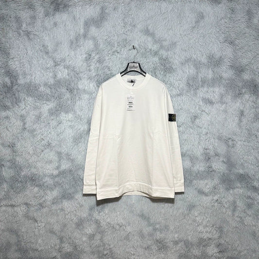 Stone Island White Crewneck Sweatshirt-yf