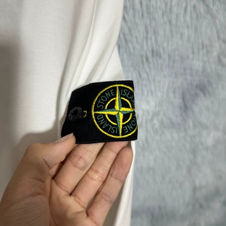 Stone Island White Crewneck Sweatshirt-yf