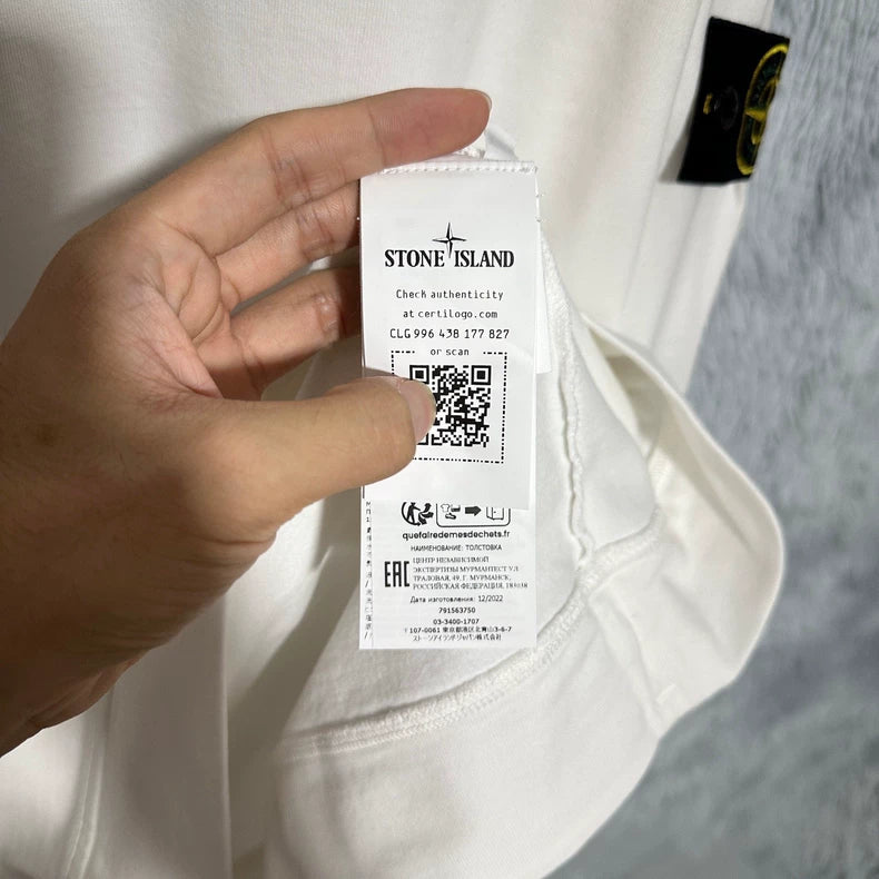 Stone Island White Crewneck Sweatshirt-yf