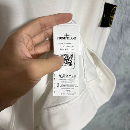 Stone Island White Crewneck Sweatshirt-yf