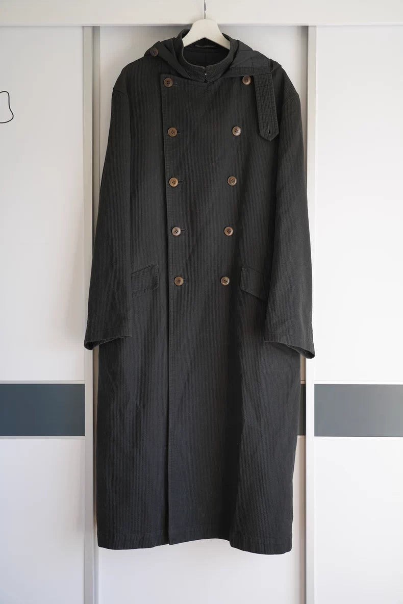 Yohji Yamamoto 96AW Double-Breasted Hooded Coat
