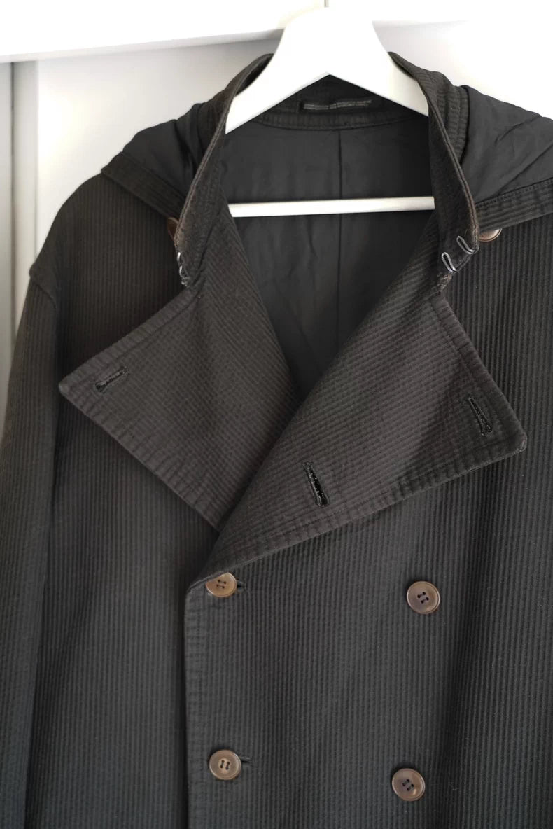 Yohji Yamamoto 96AW Double-Breasted Hooded Coat
