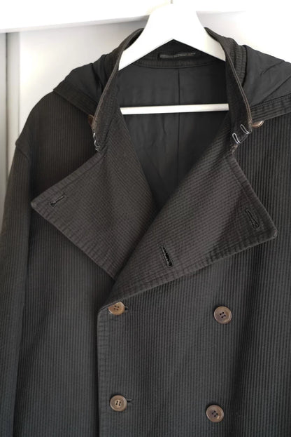 Yohji Yamamoto 96AW Double-Breasted Hooded Coat