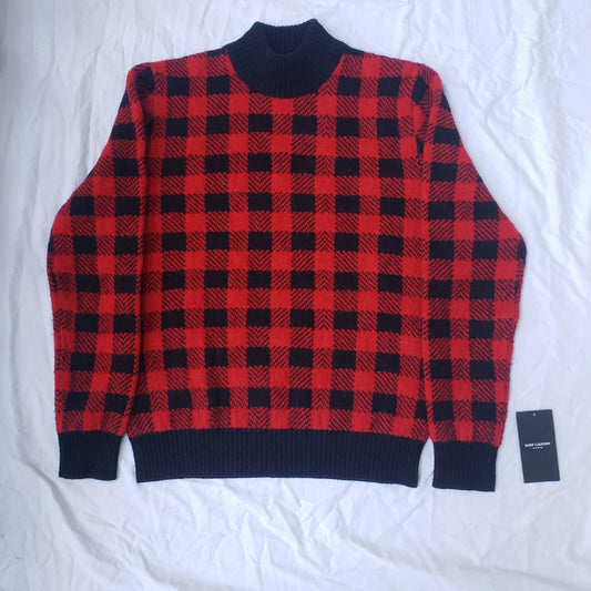Saint Laurent 14FW Checked Wool Sweater