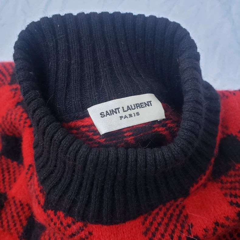 Saint Laurent 14FW Checked Wool Sweater