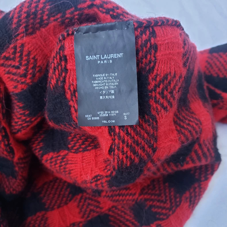 Saint Laurent 14FW Checked Wool Sweater