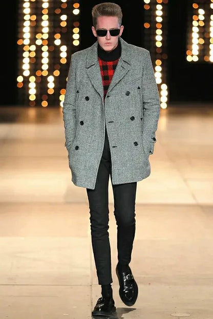 Saint Laurent 14FW Checked Wool Sweater