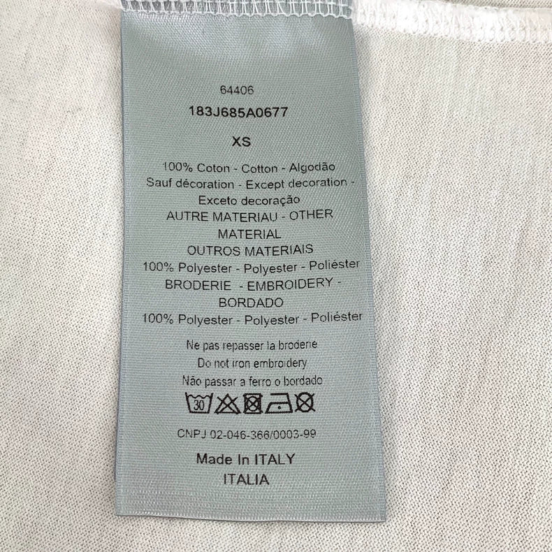Dior White Logo Cotton T-Shirt XS